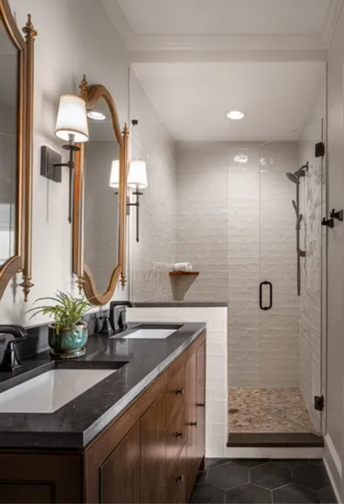 custom glass and mirrors in a new bathroom